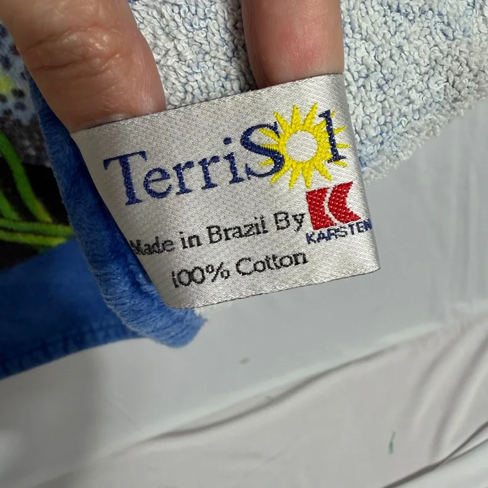Vtg TerriSol Karsten Beach Towel Aquaria Tropical Fish Ocean‎ 100% Cotton Brazil